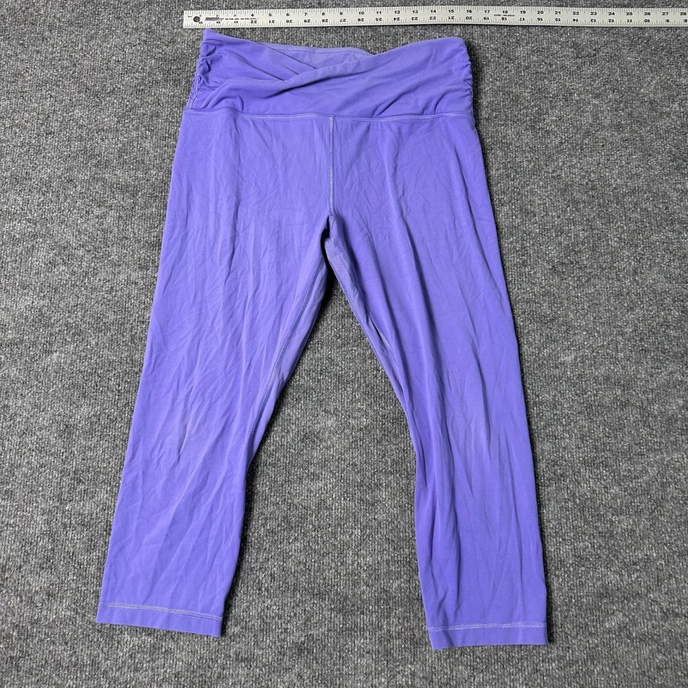 Lululemon Leggings Womens Size 6 Purple Crossover Waist Ruched Crop Yoga